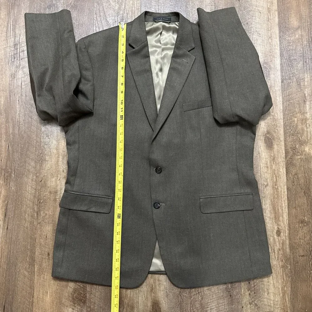 Ralph Lauren Herringbone Equestrian Blazer Sport Coat W/Elbow Patches Size 46R - Picture 9 of 16
